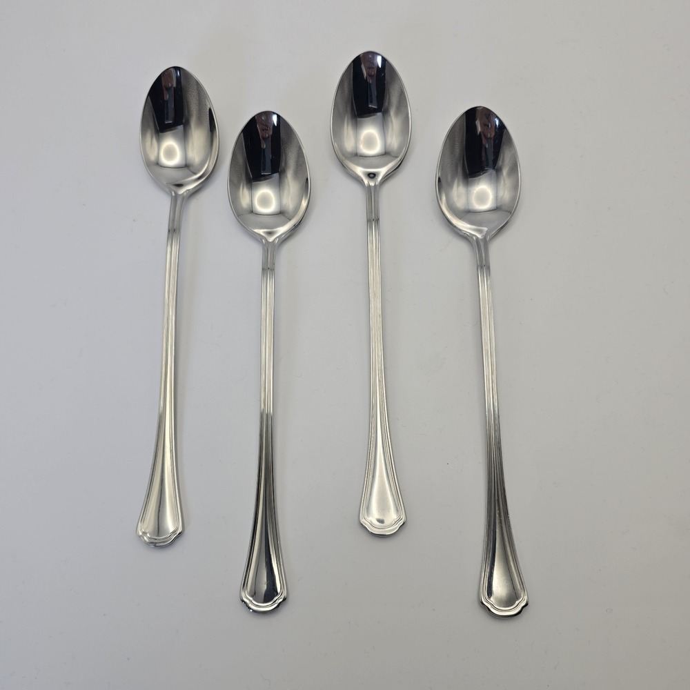 Reed & Barton Clovelly Iced Tea Spoons Set of 4 Stainless Flatware 8"